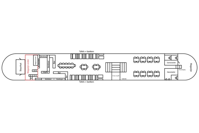 Restaurant vessel, 96 seats