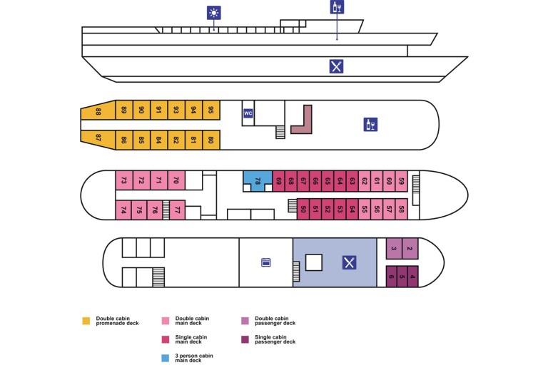 Bateau Logement passagers 100 passagers