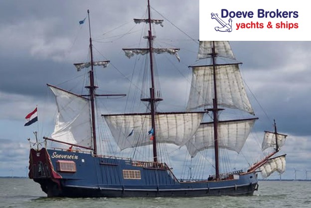 3 mast Charter ship / Event boat 44 hotel guests, 150 day guests