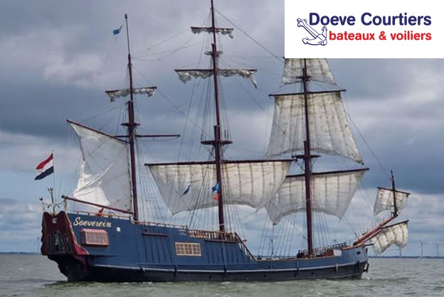 Bateau charter 3 mâts / Bateau événementiel 44 invités à l'hôtel, 150 invités à la journée