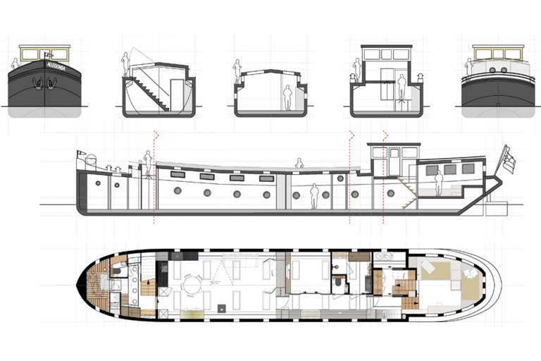 Luxe Motor Houseboat hull 29.75